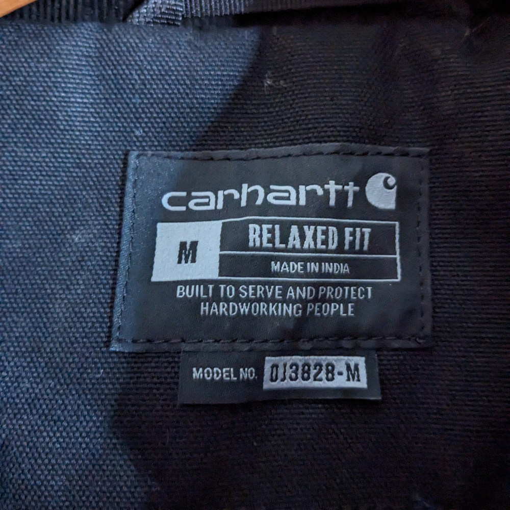 Carhartt Men's Black Canvas Jacket Flannel Lined FedEx Relaxed Fit Size Medium - Picture 3 of 12
